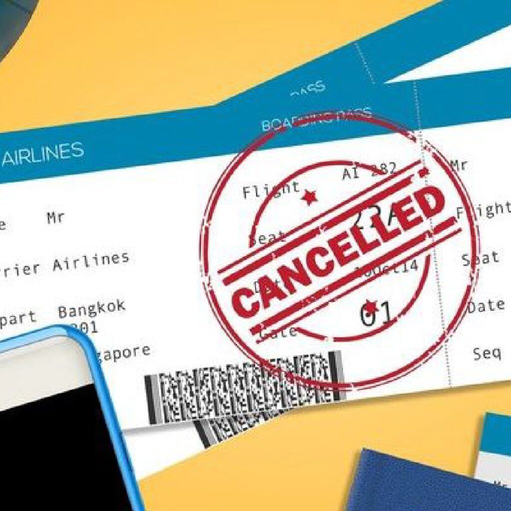 Tiket perjalanan ditangguh atau dibatalkan