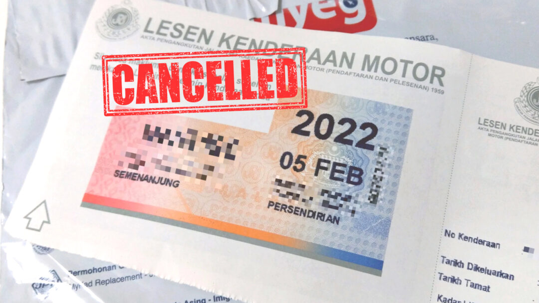 Cancel your roadtax before cancelling your insurance policy