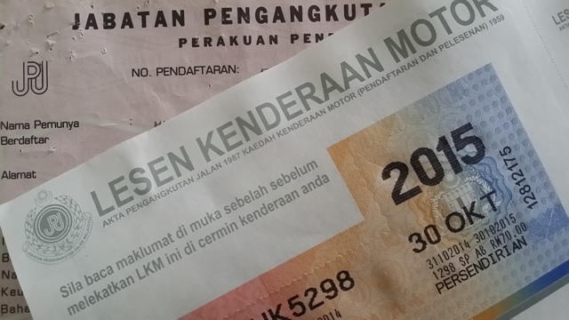 Road tax price in Malaysia